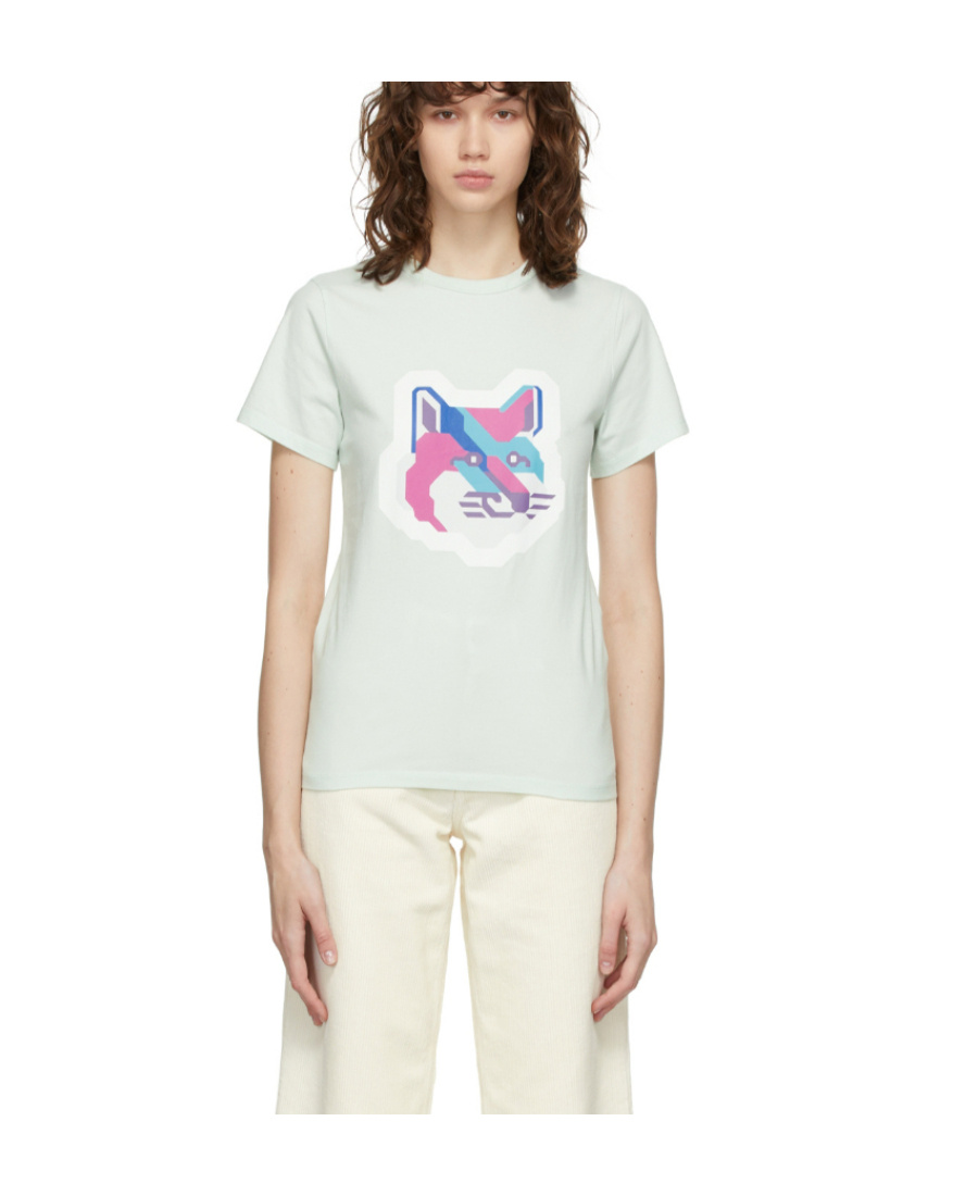 MAISON KITSUNÉ FOX HEAD PRINTED T-SHIRT 