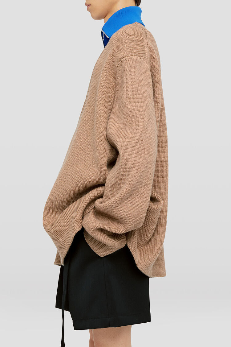 Jil Sander Layered-design Wool-blend Jumper In Nude