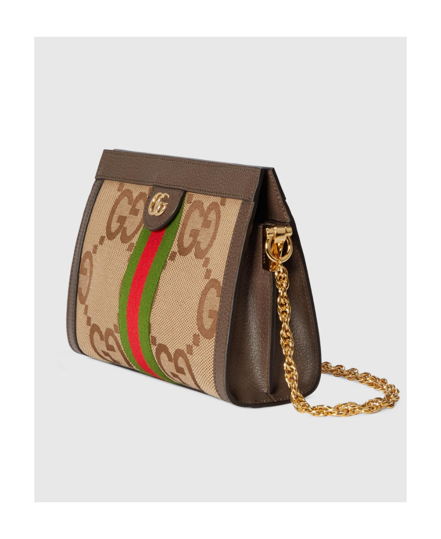 Gucci Small Ophidia Jumbo Gg Bag In Brown