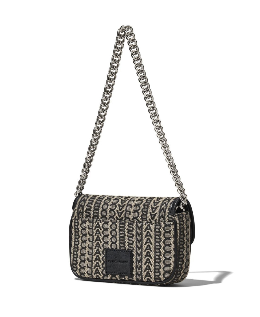 Marc Jacobs The Mini Moogram Shoulder Bag In Black