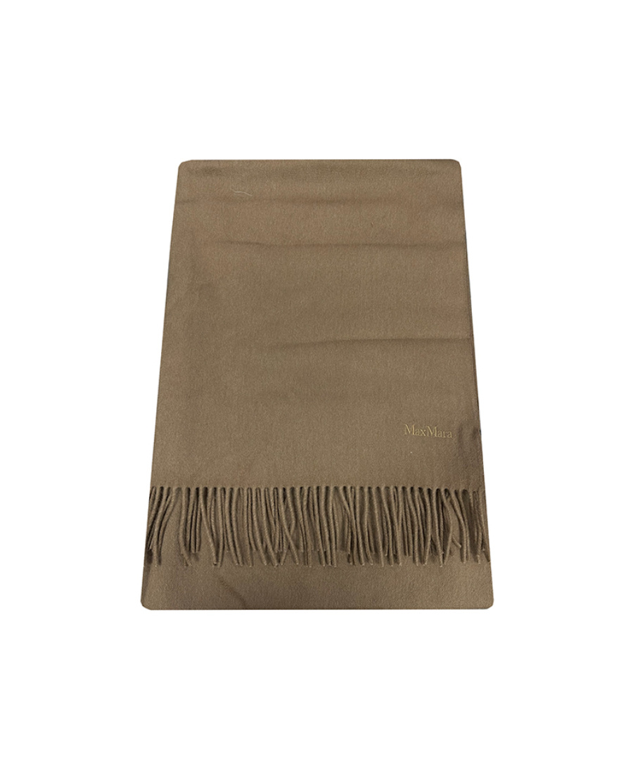 Max Mara Logo Tassel Scarf In Brown