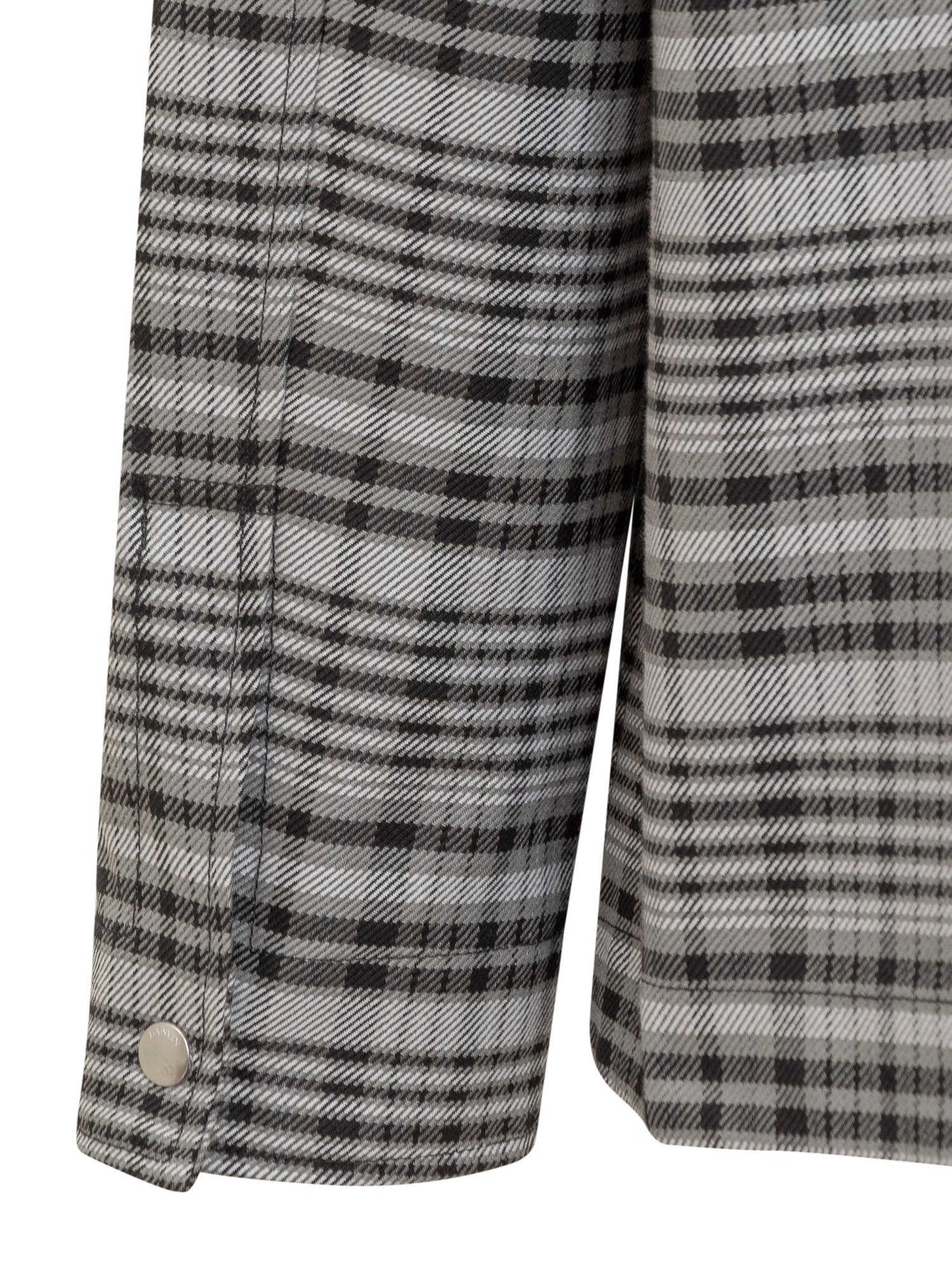 Lanvin Tartan Overshirt Jacket In Gray