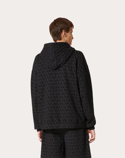 Valentino Toile Iconographe Print Zip-up Hoodie In Black