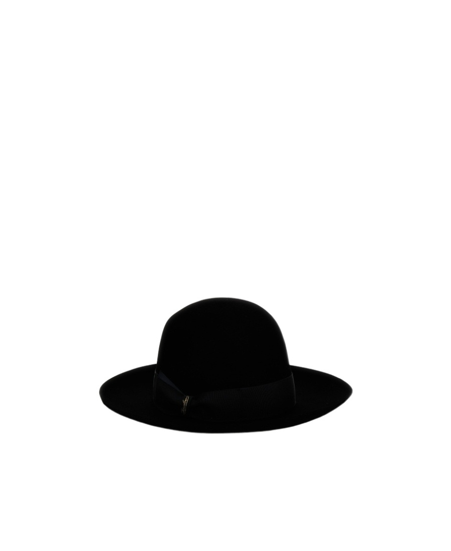 Borsalino Grosgrain-ribbon Felted Sun Hat In Black