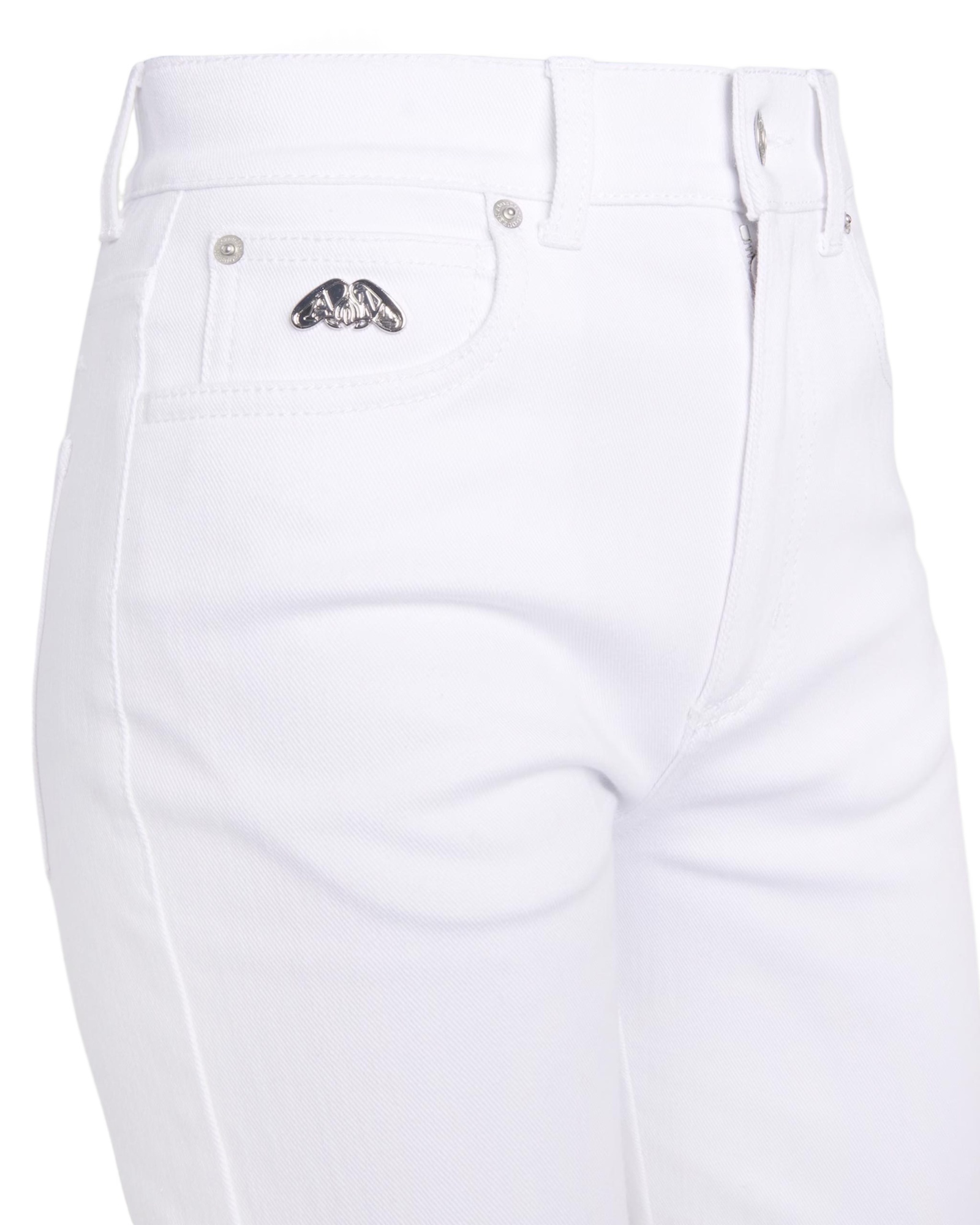 Alexander Mcqueen Logo Patch Flared Jeans In White