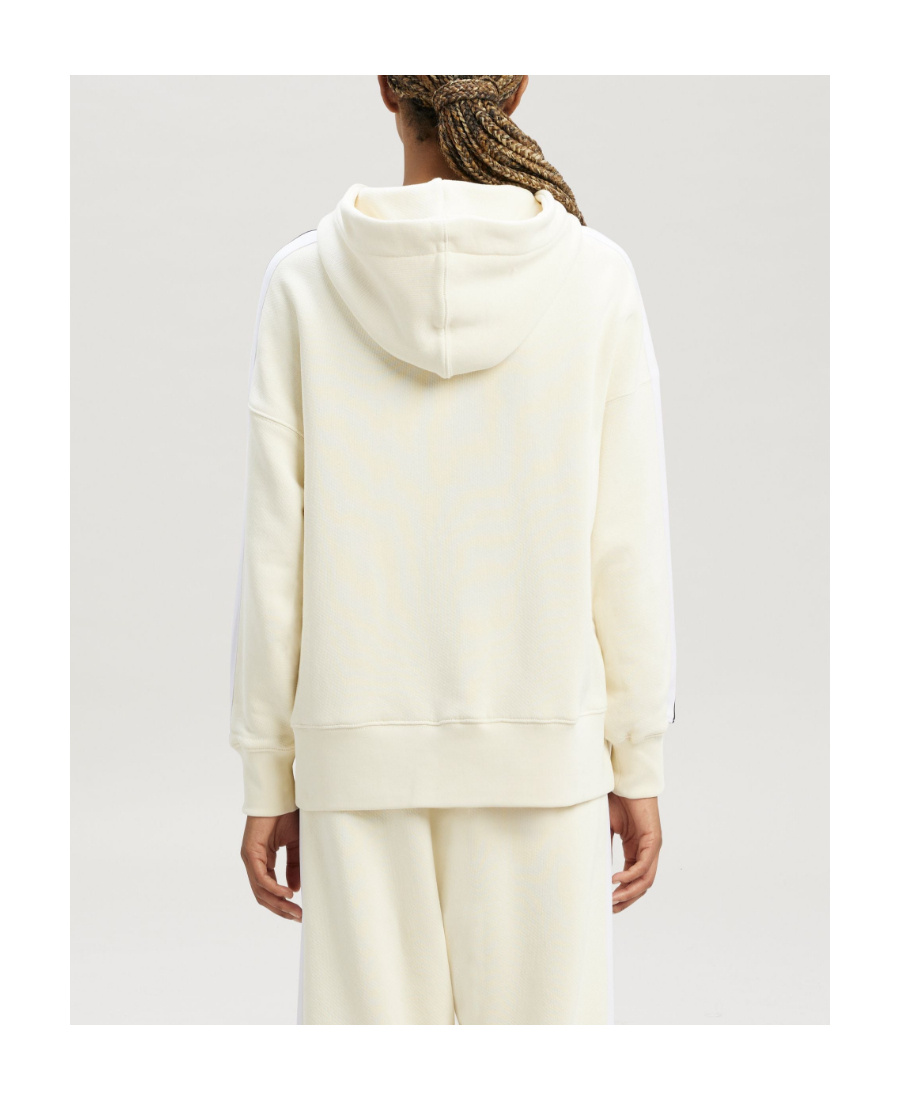 Palm Angels Side-stripe Hoodie In White