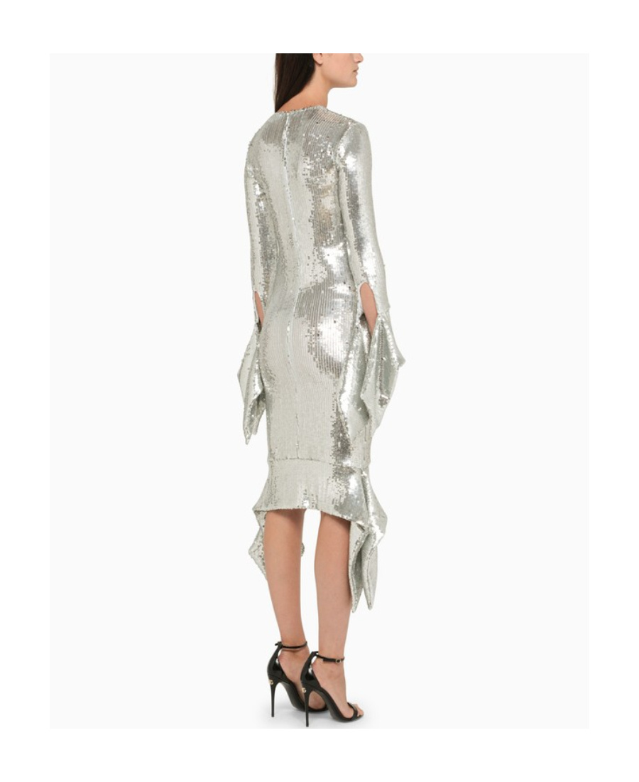 Ami Alexandre Mattiussi Sequin-embellished Midi Dress In White