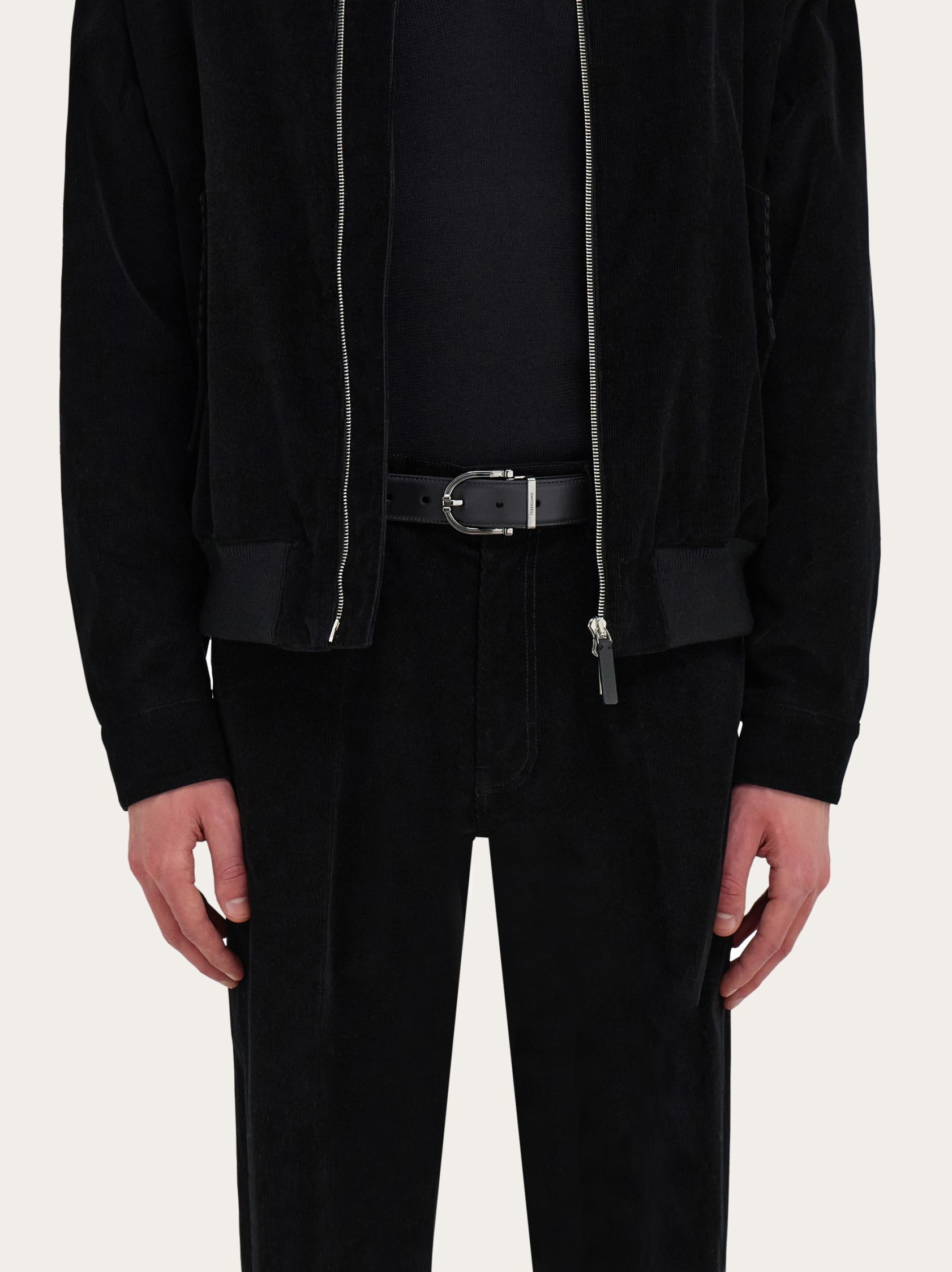 Ferragamo Double-sided Adjustable Belt In Black