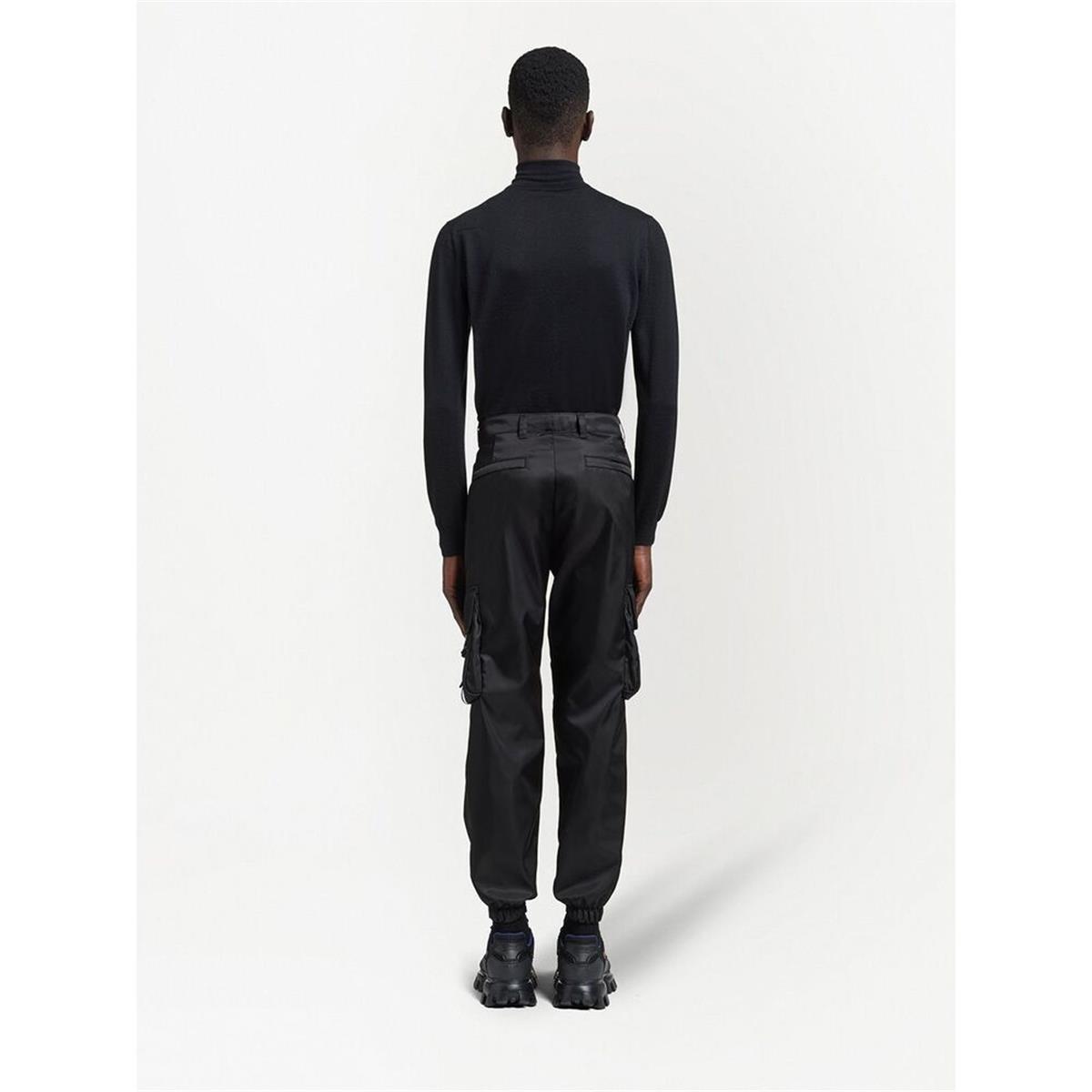Prada Re-nylon Cargo Trousers In Black