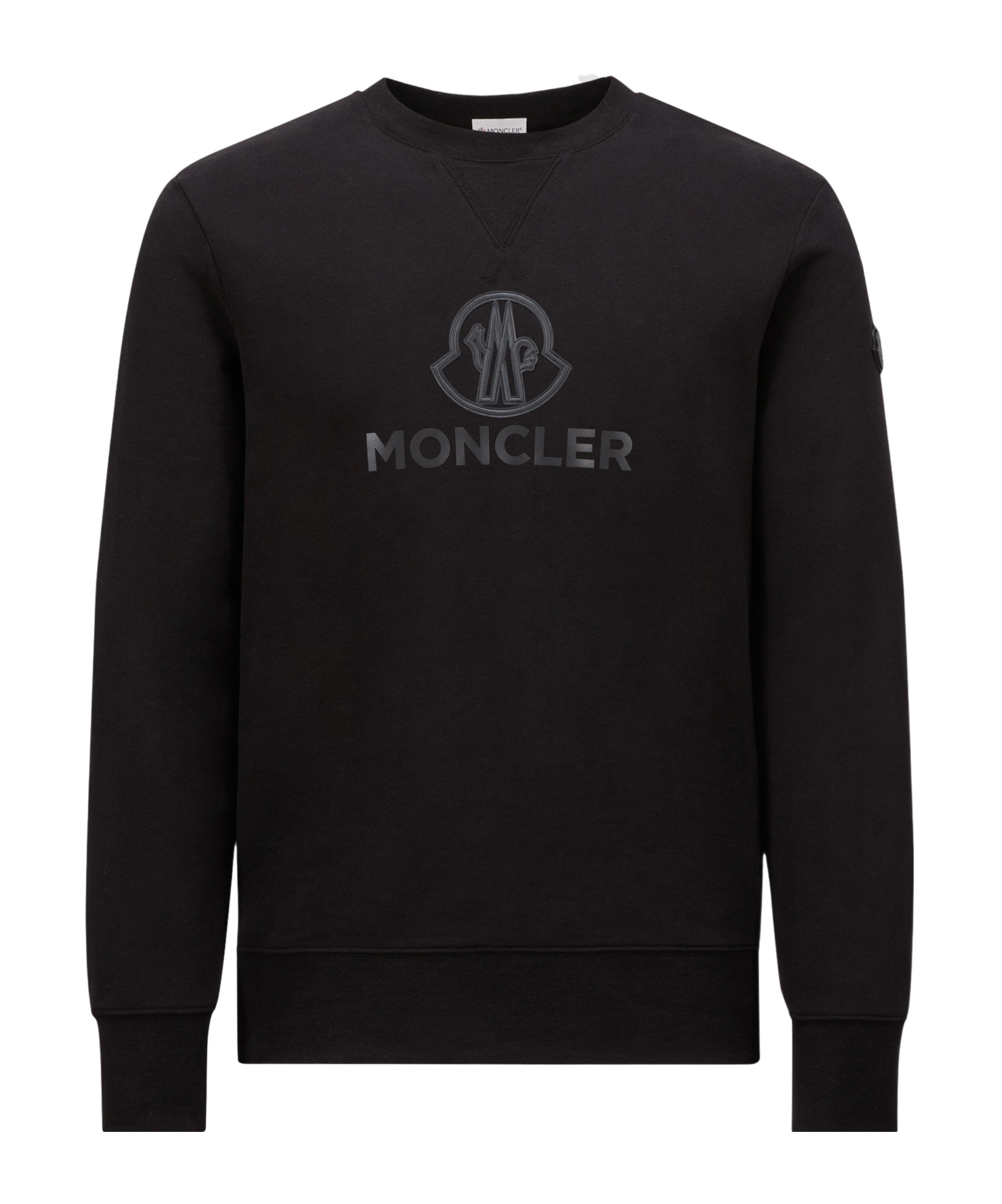 Moncler Long-sleeved Cashmere Sweater In Black