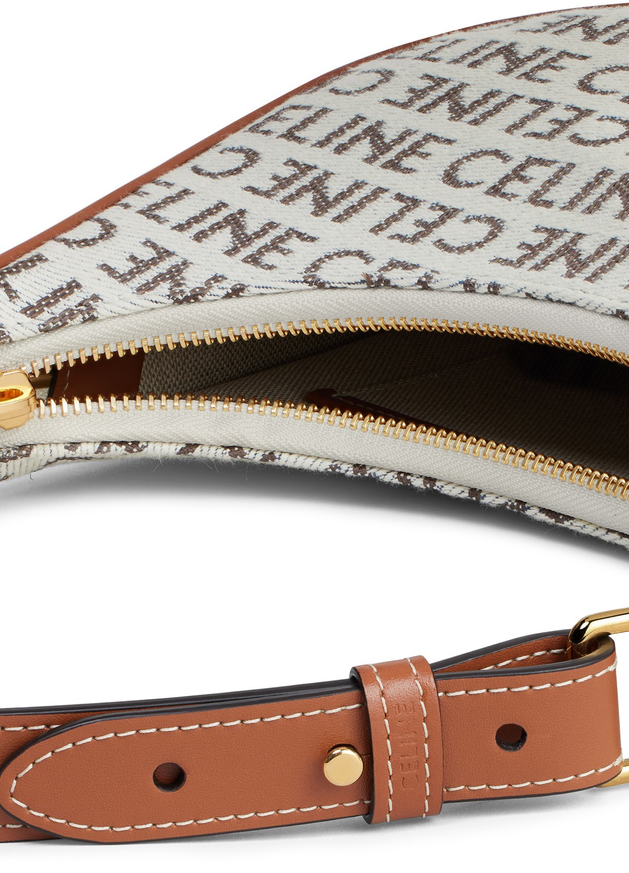 Celine Logo Shoulder Bag In White
