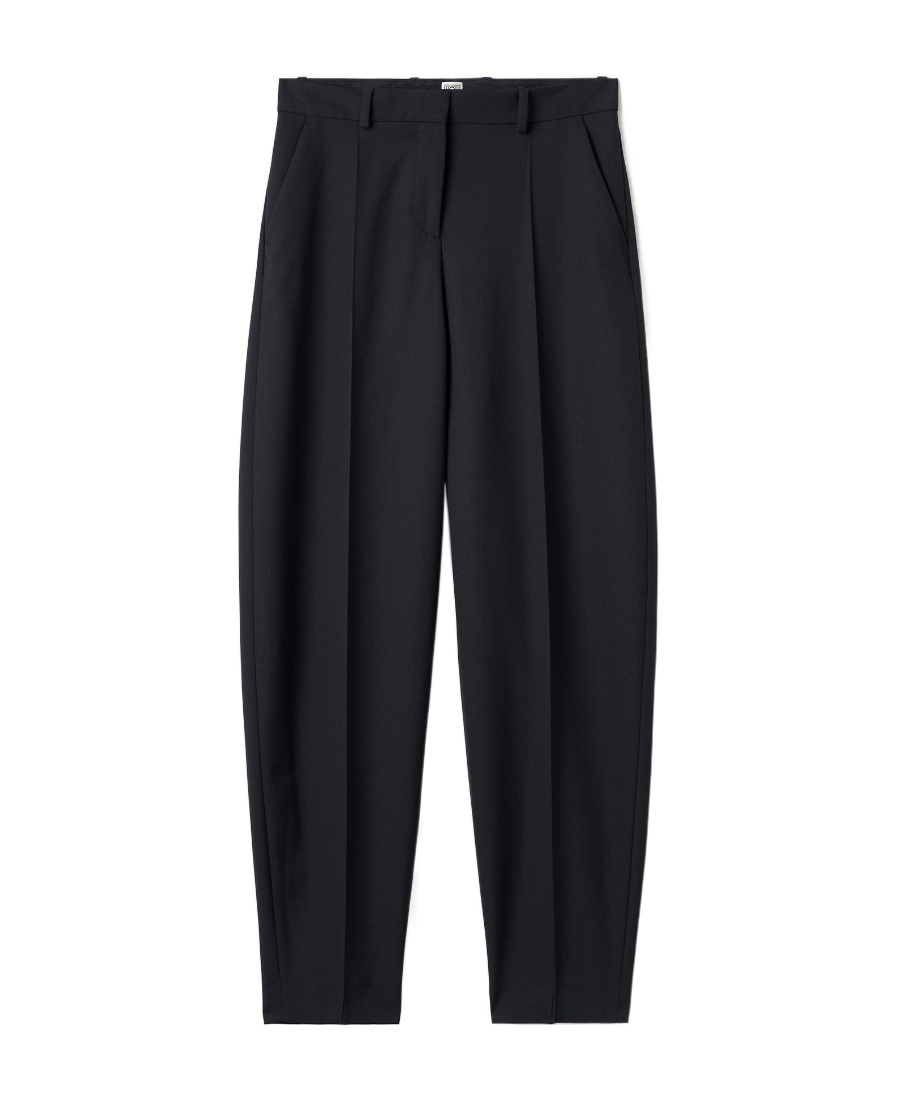 Totême High-waisted Tapered Trousers In Black