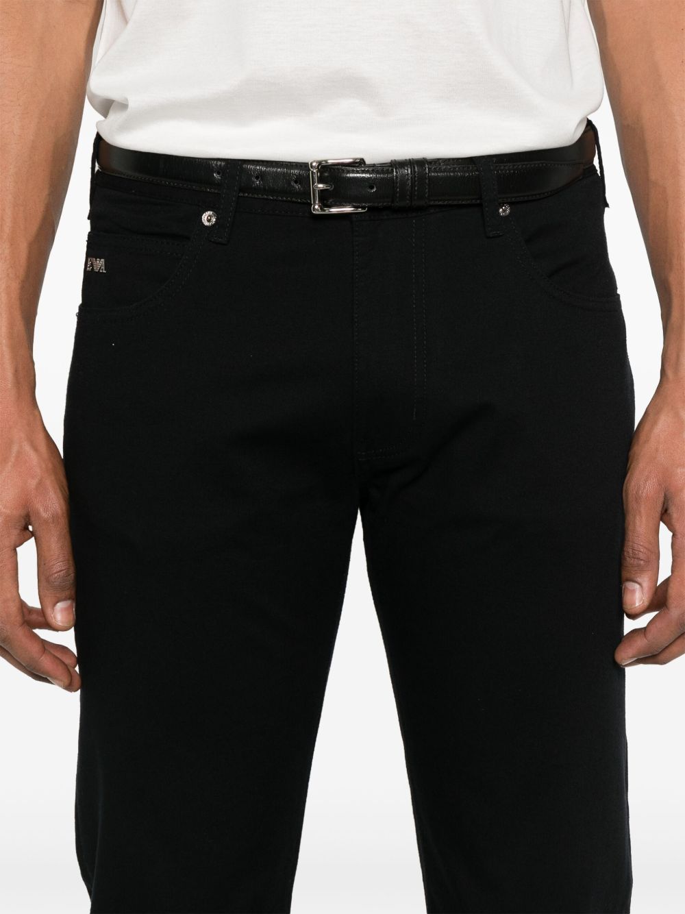 Emporio Armani Man Pants Black Size 31 Cotton, Elastane In Black