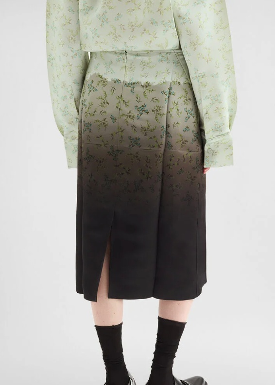 Jil Sander Gradient Floral-printed Midi Skirt In Multi