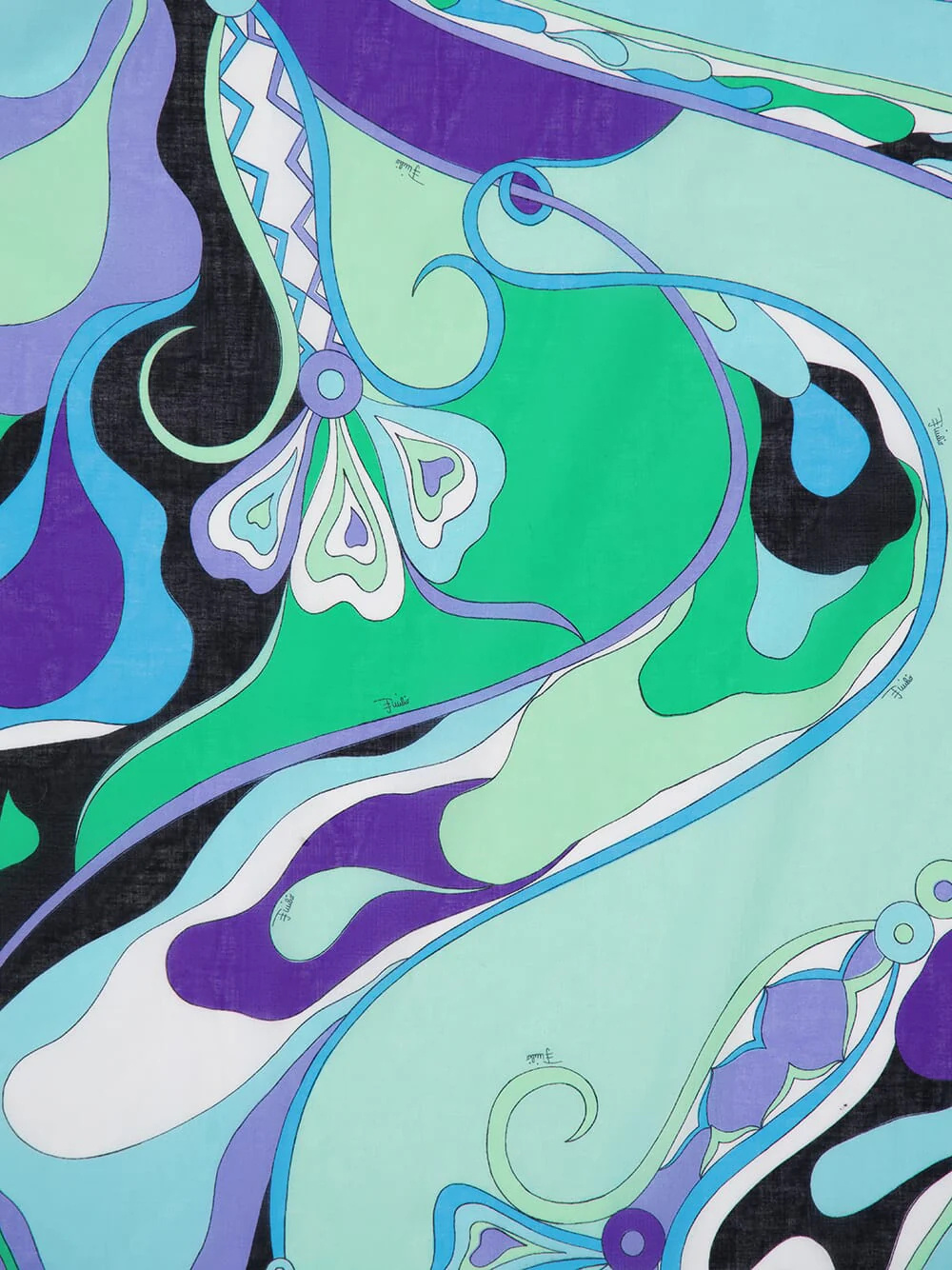 Pucci Green And Lilac Orchidee-print Cotton Wrap Skirt In Blue