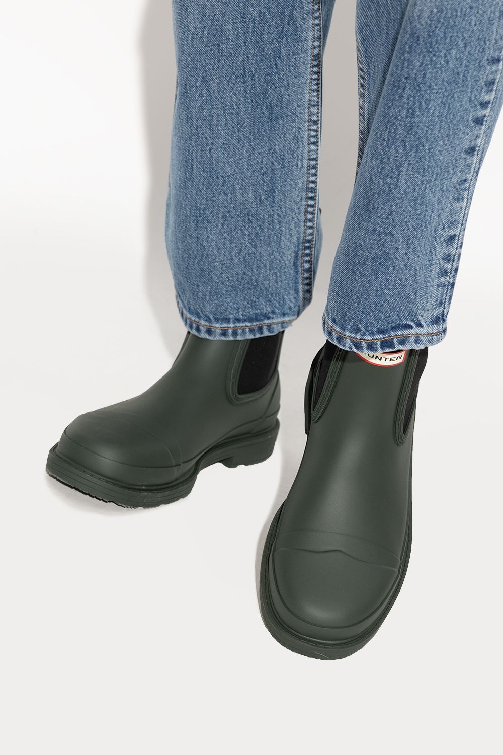 Hunter Logo Short Boots In Black