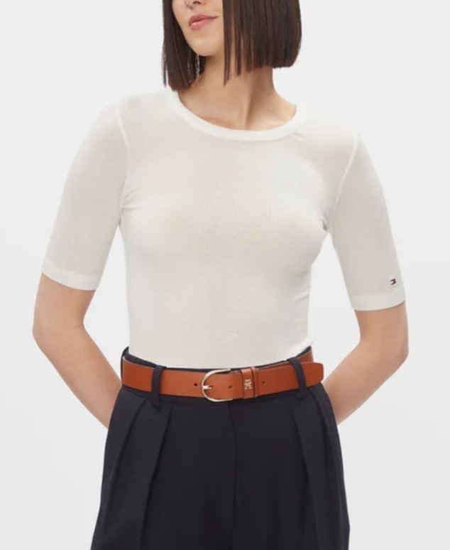 Tommy Hilfiger T-shirt With Round Neck And Short Sleeves In White