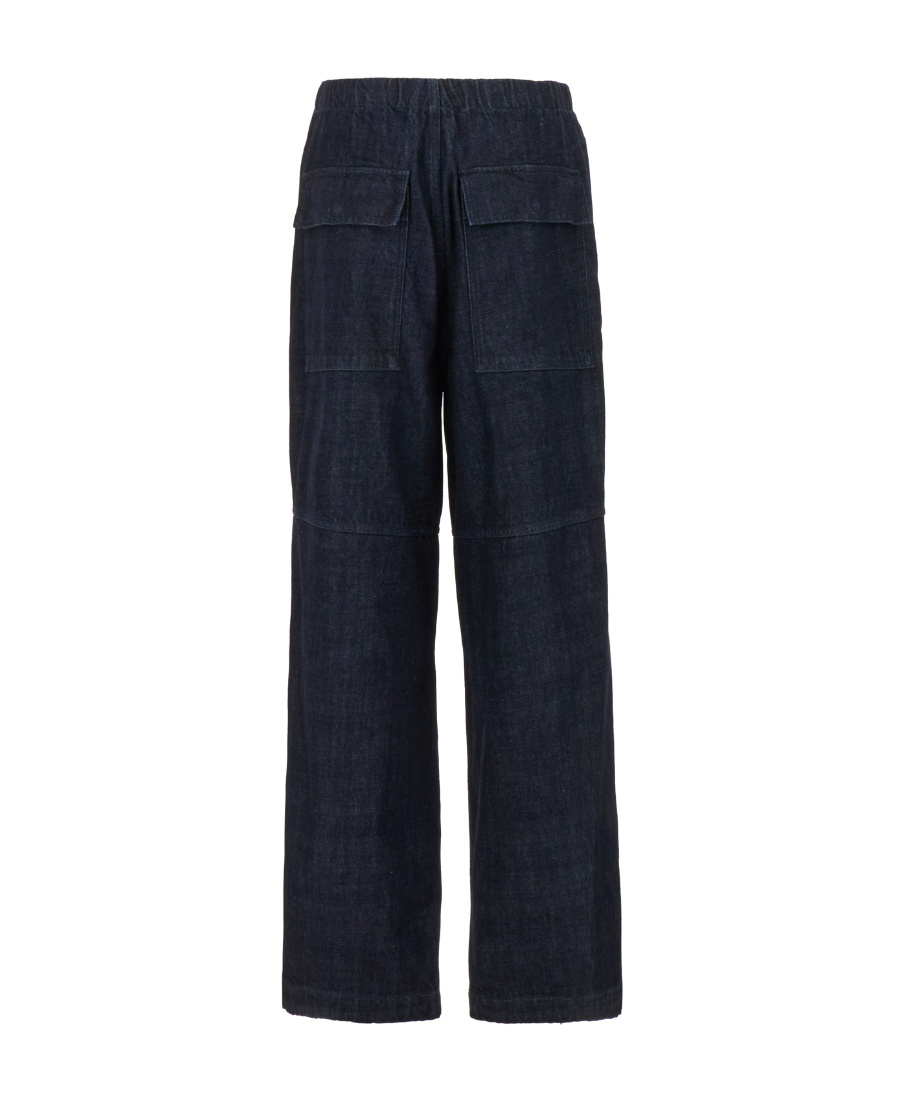 Jil Sander Elastic Waist Denim Trousers In Black