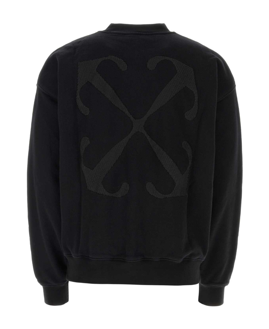 Shop Off-white Arrows-embroidered Cotton Sweatshirt In Black