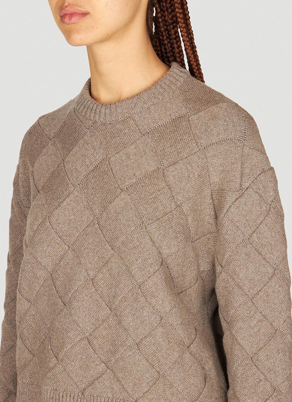 Bottega Veneta Round Neck Sweater In Gray