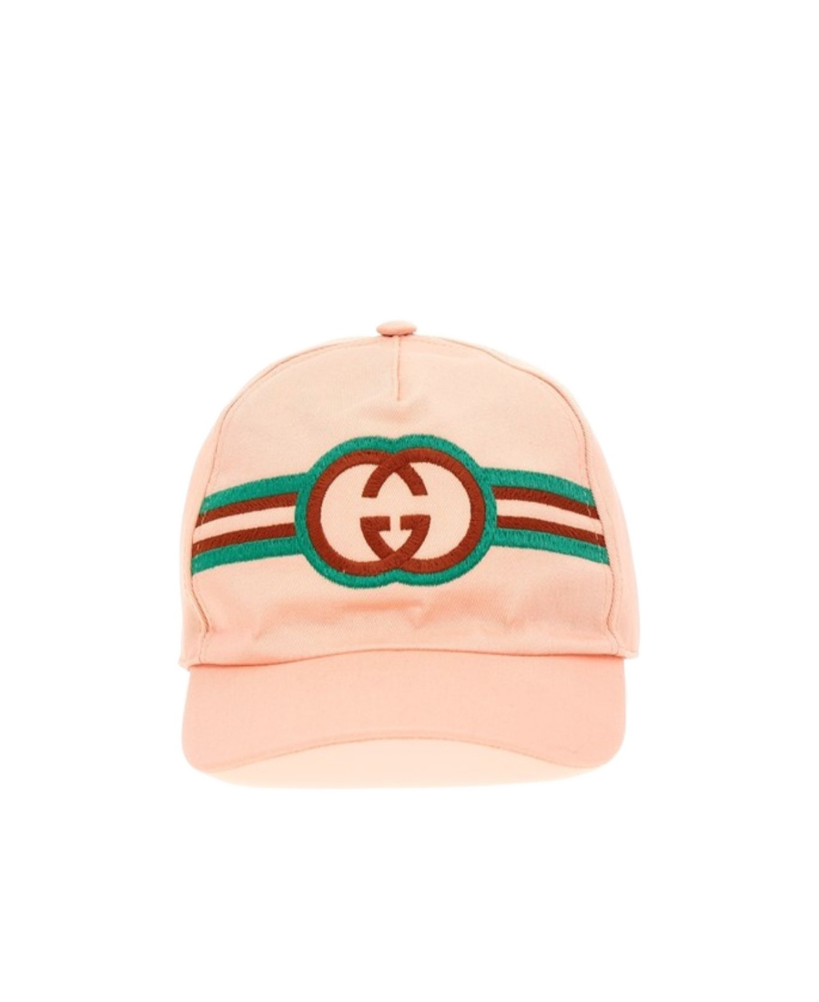 Gucci Logo-embroidered Cotton Baseball Cap In Pink