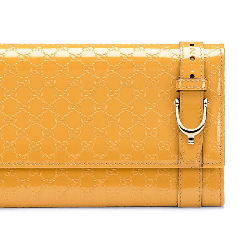 Gucci Double G Pattern Wallet In Yellow
