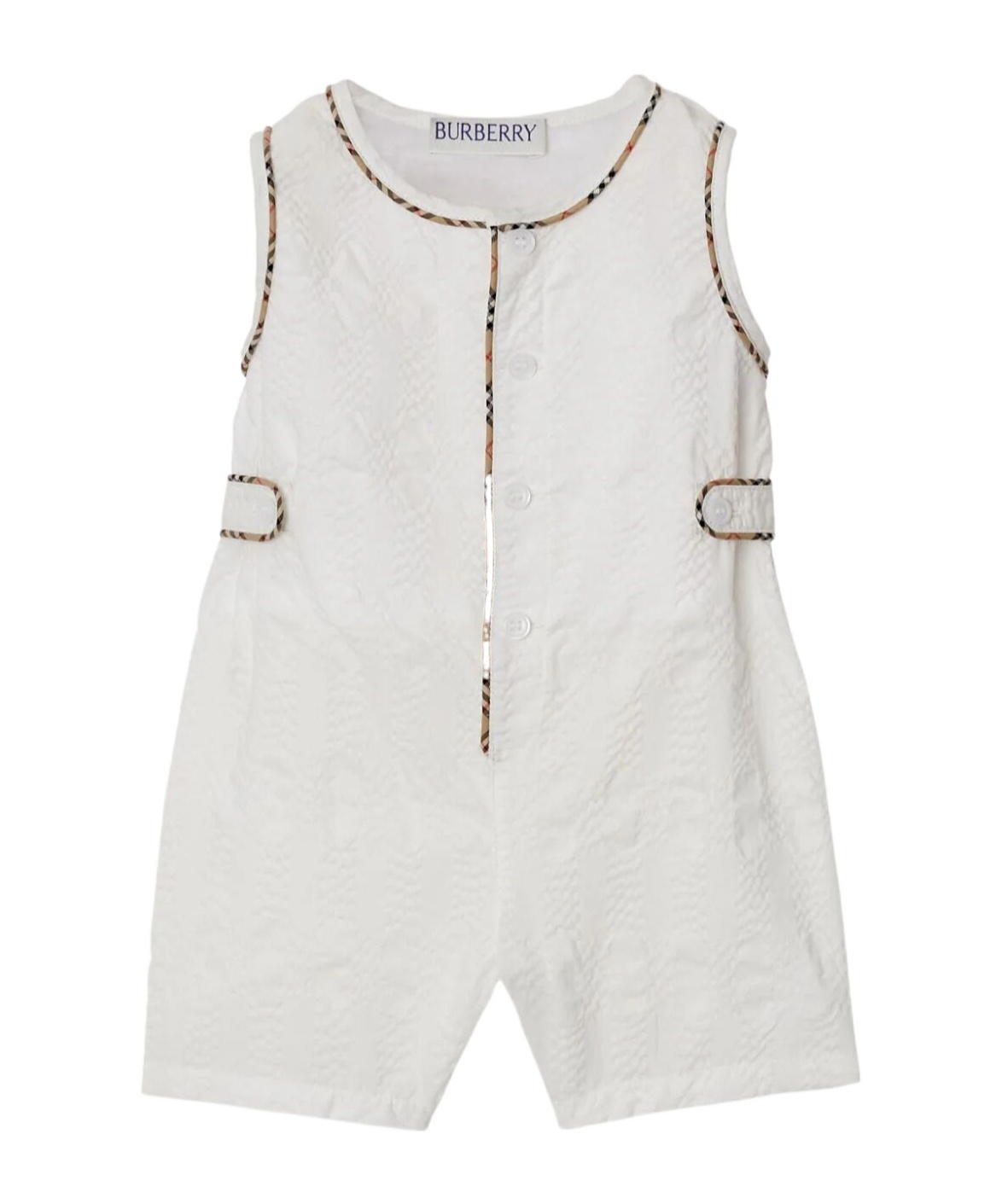 Burberry Check-trim Cotton Shorties Set In White