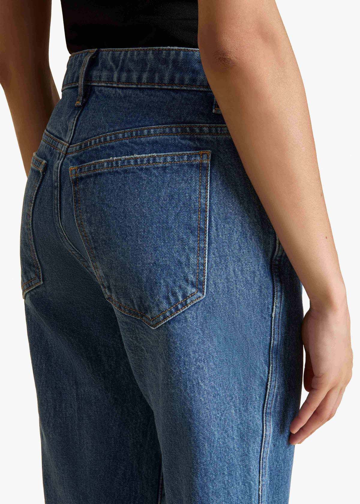 Khaite Kerrie Acid-wash Straight-leg Jeans In Blue