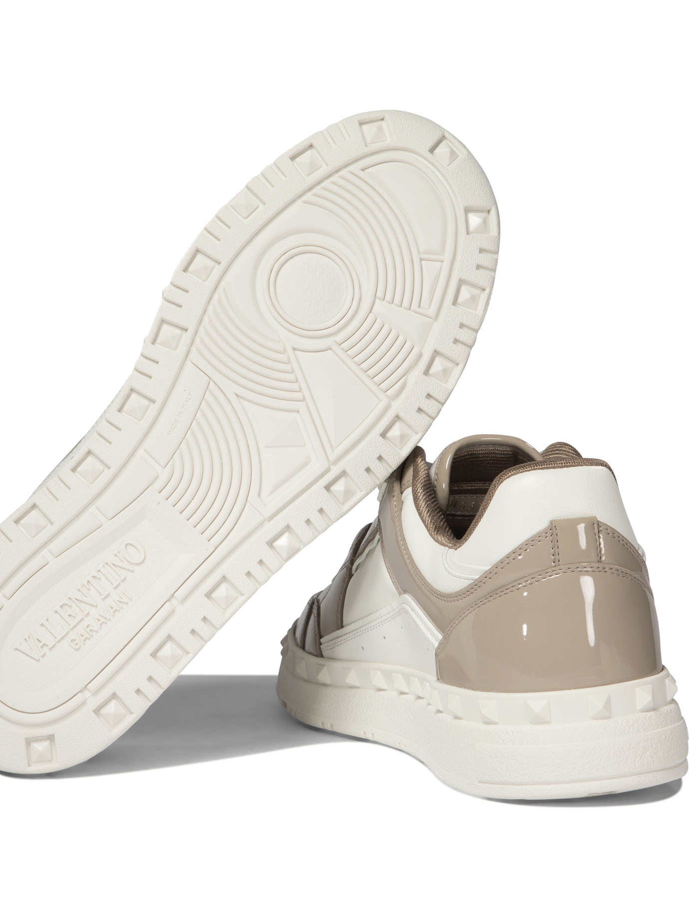 Valentino Freedots Leather Sneakers In White