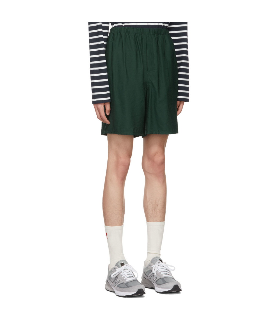 Shop Ami Alexandre Mattiussi Logo Shorts In Green