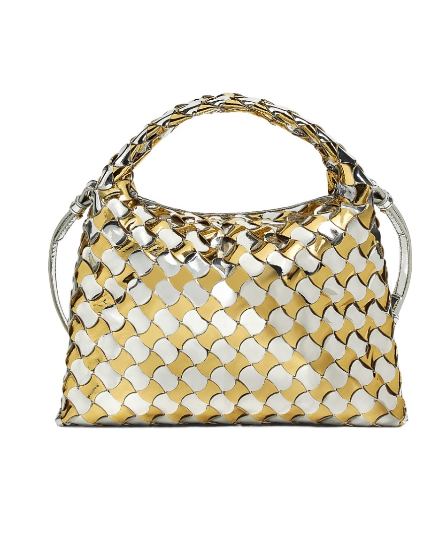 Bottega Veneta Hop Mini Intrecciato Metallic Hobo Bag In Multicolor