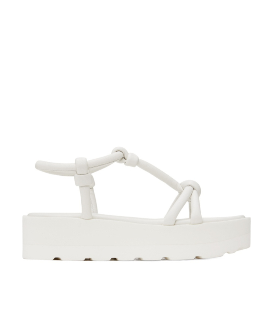 Gianvito Rossi Open Toe Platform Sandals In White