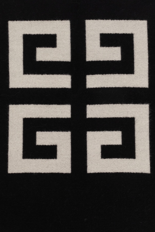 Givenchy 4g Motif Fringed Scarf In Black