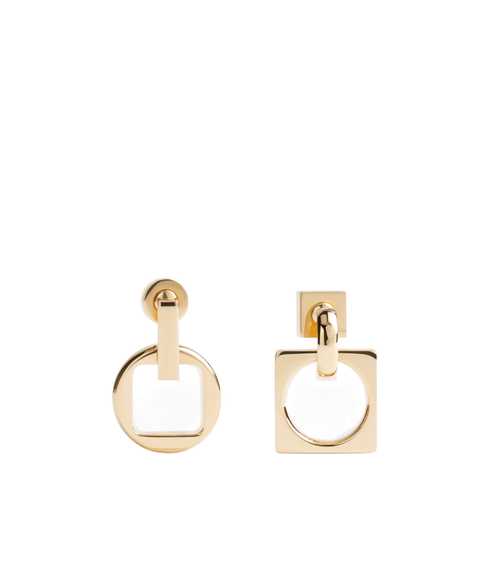 Shop Jacquemus Asymmetrical Earrings In Yellow