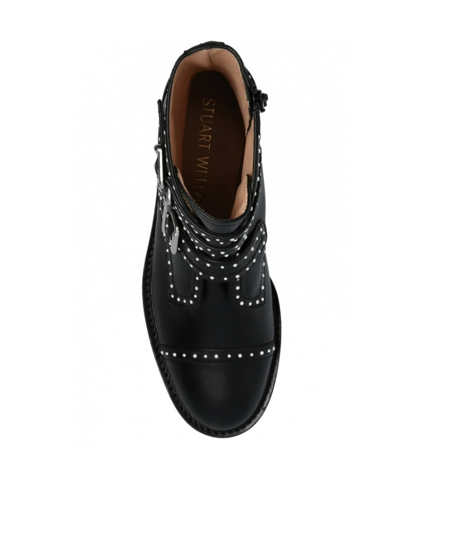 Stuart Weitzman Jesse Lift Studded Ankle Boots In Black