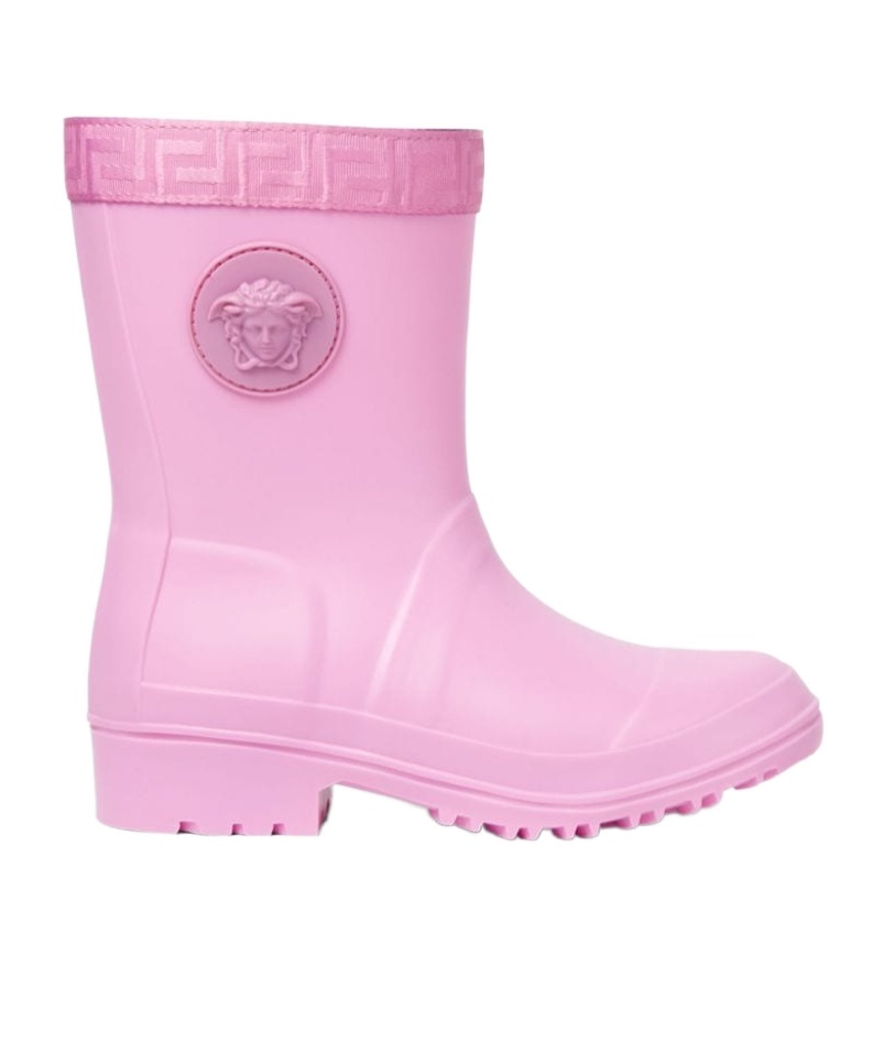 Versace Medusa-embossed Wellies In Pink