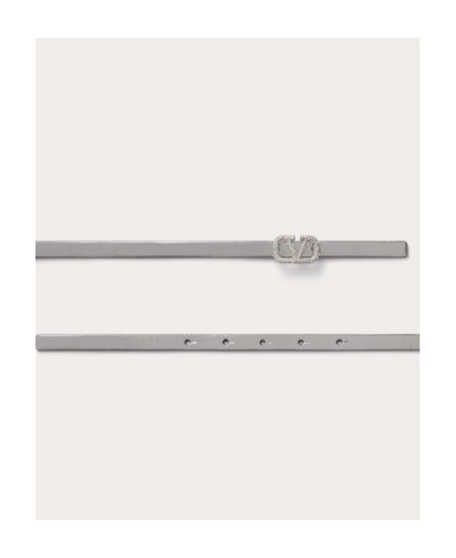 Valentino Metallic Calf-leather Belt In White