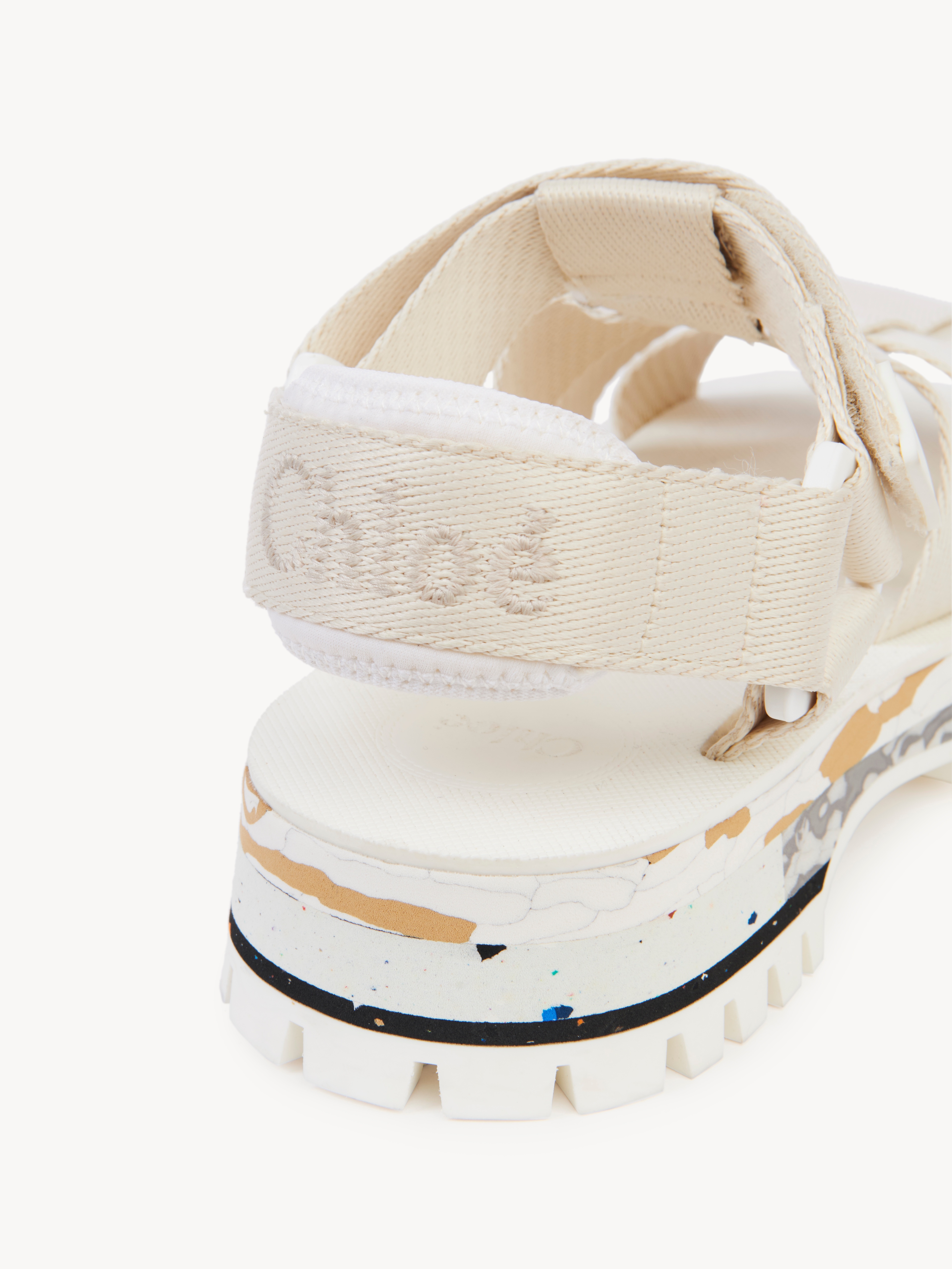 Chloé Logo Sandals In White