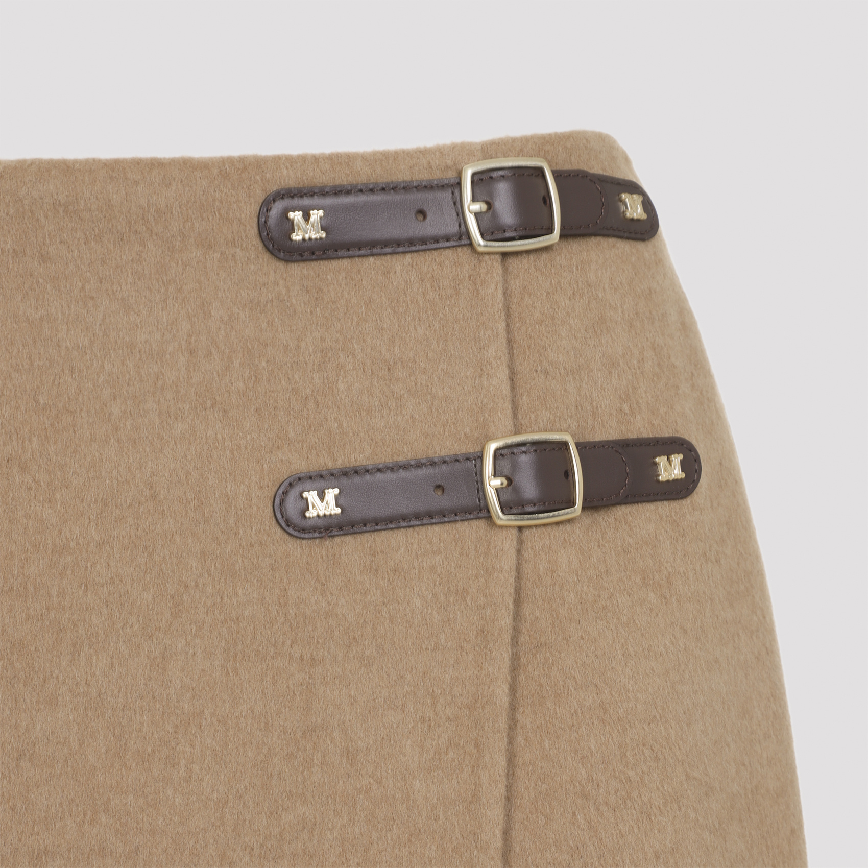 Max Mara Curzio Pencil Skirt Fibbia In Brown