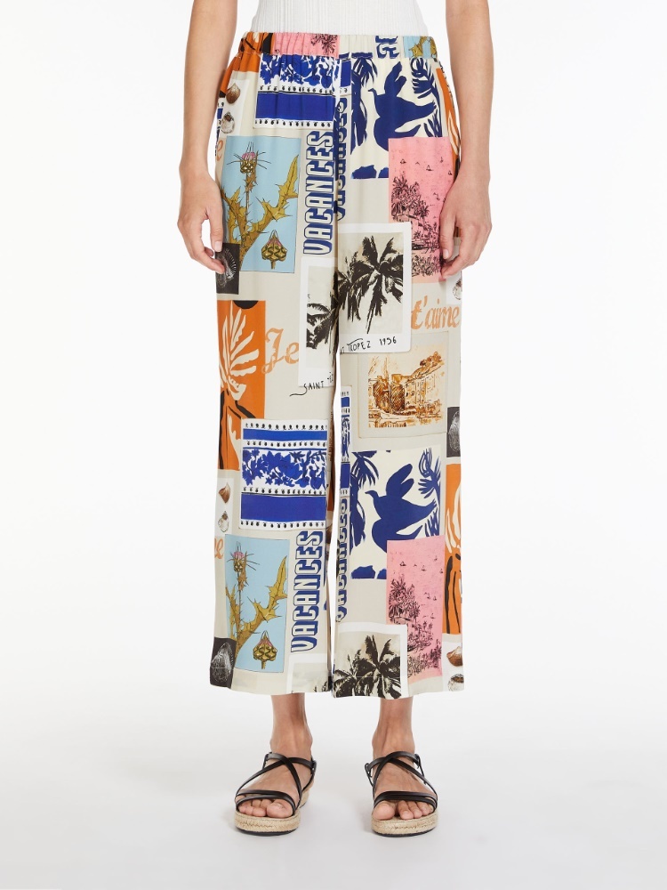 Weekend Max Mara Pattern Printed Casual Pants In Multicolor