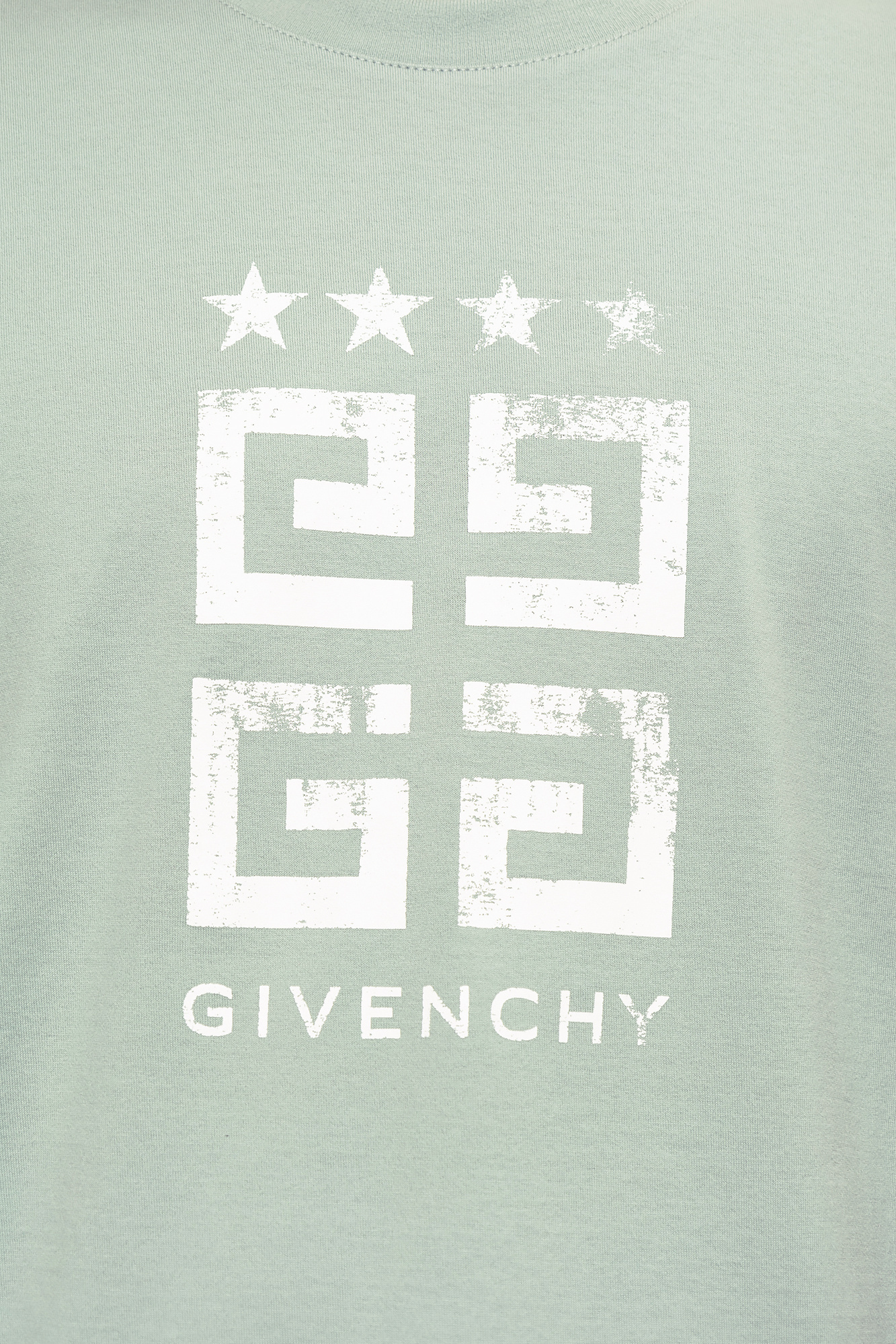 Givenchy Mineral Blue Cotton T-shirts And Polos In Blue