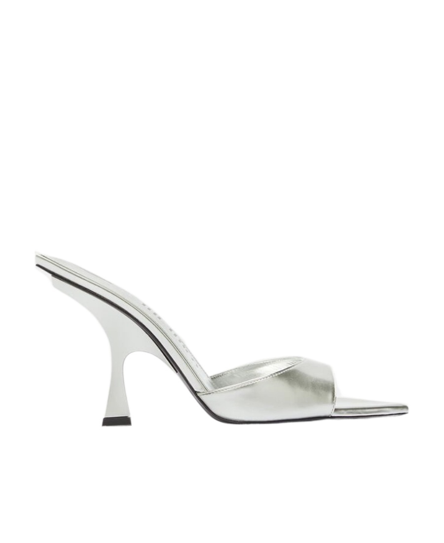 Attico The Ester Heeled Mules In White