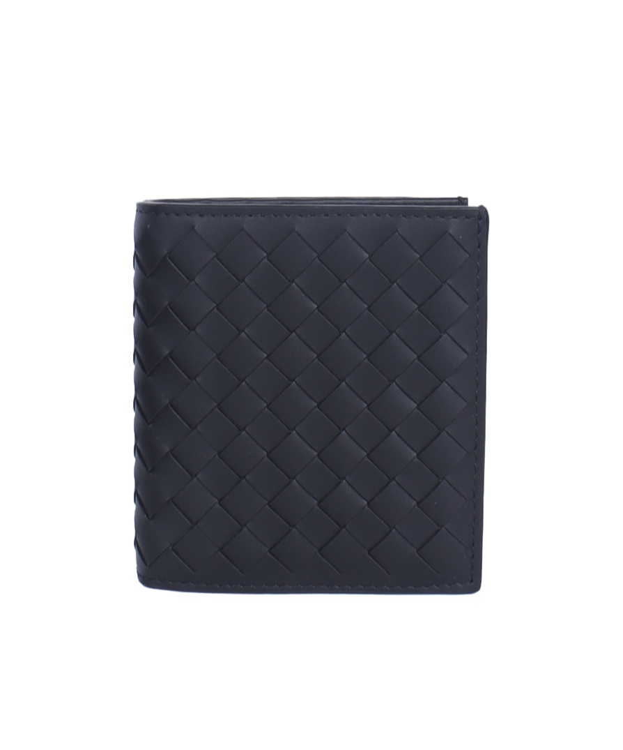 Bottega Veneta Intreciato Folding Wallet In Gray