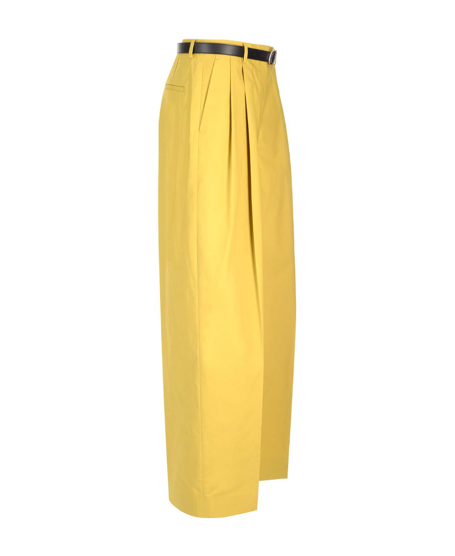 Jil Sander Cotton Straight-leg Tailored Trousers In Yellow