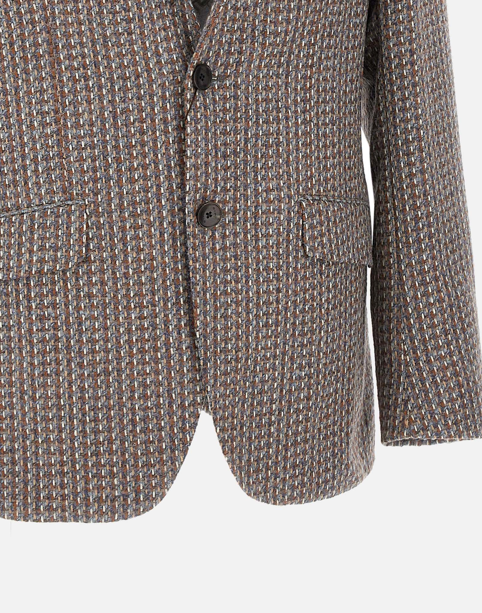 Etro Mixed Wool Jacket In Brown