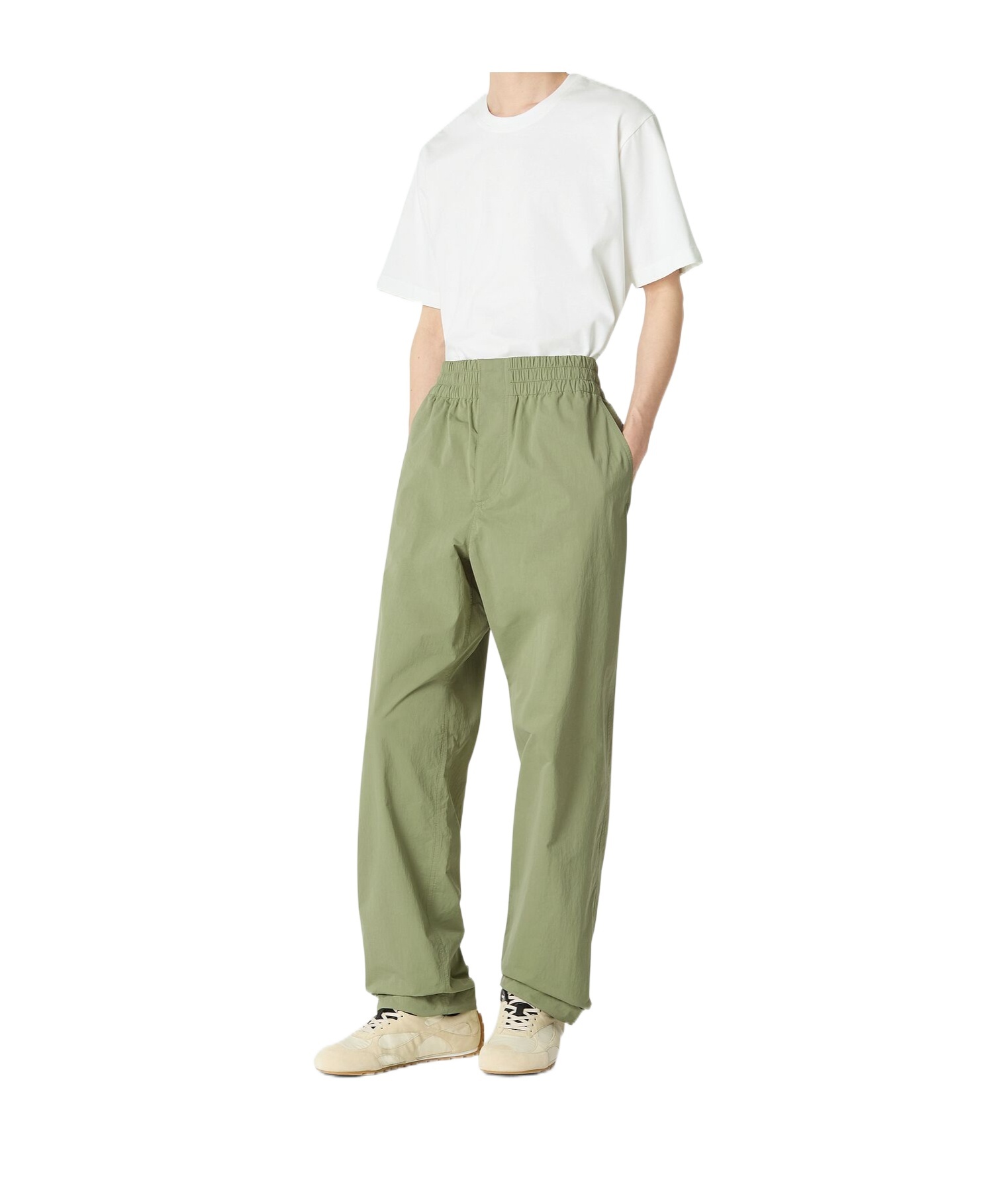 Bottega Veneta Pantalon En Tech Nylon In Green
