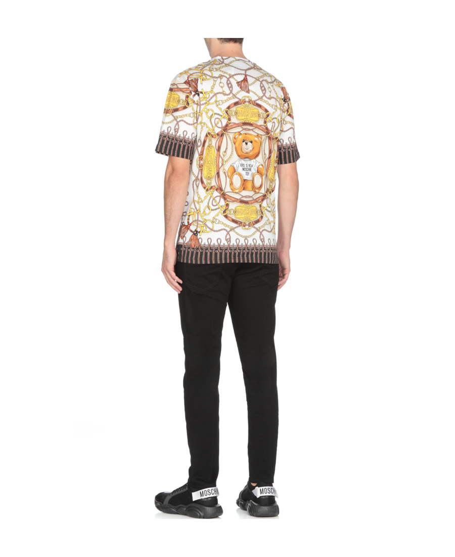 Moschino Chain-link Print Short-sleeve T-shirt In Multicolor