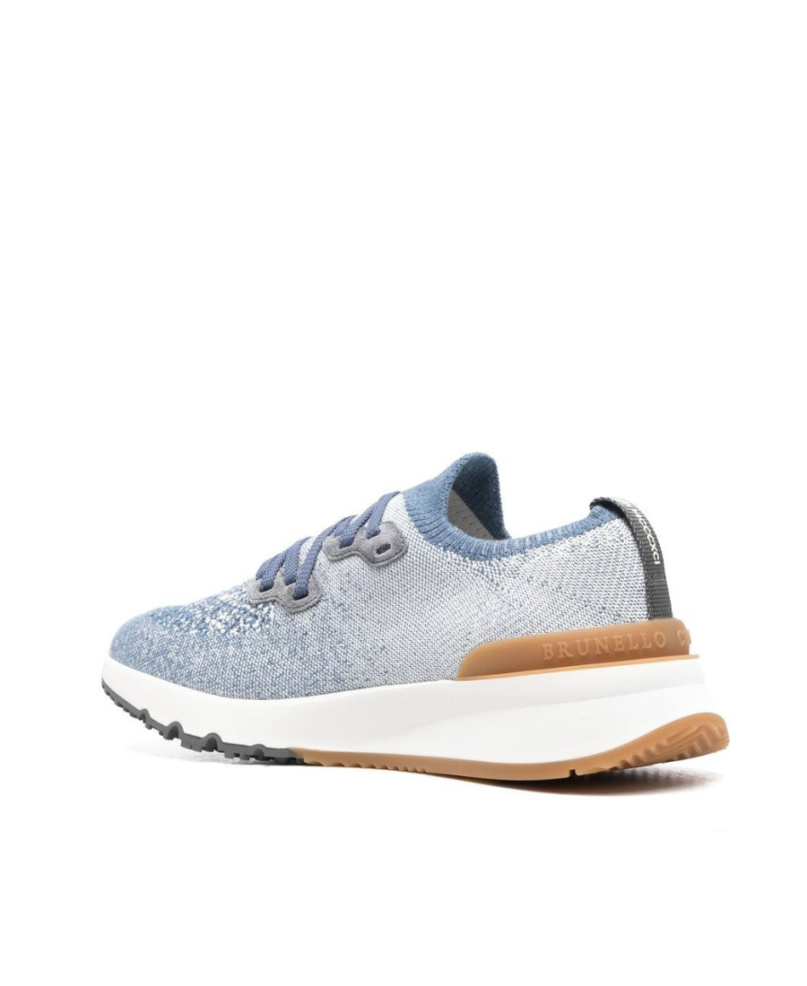 Brunello Cucinelli Speckled Low-top Sneakers In Blue