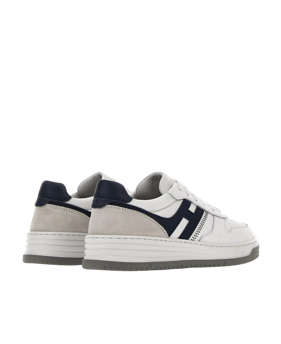 Hogan H630 Leather Sneakers With Contrasting Monogram In White