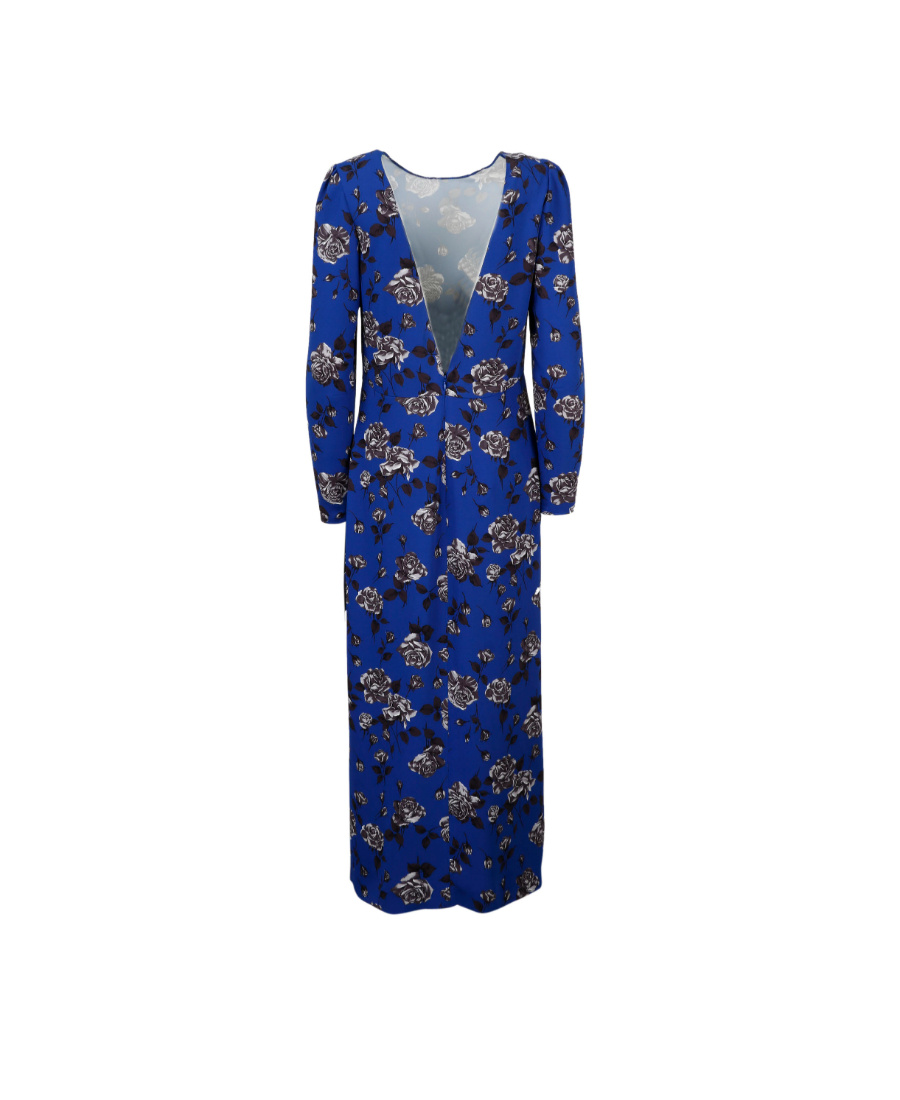 Shop Red Valentino Printed Long-sleeved Dress In Blue